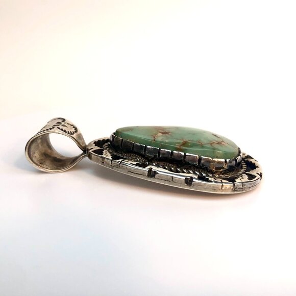 Navajo Arts and Crafts Guild Sterling Silver Royston Turquoise Pendant Vintage - Picture 5 of 11